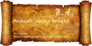 Mednyánszki Arnold névjegykártya