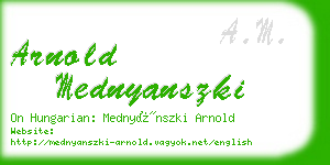 arnold mednyanszki business card